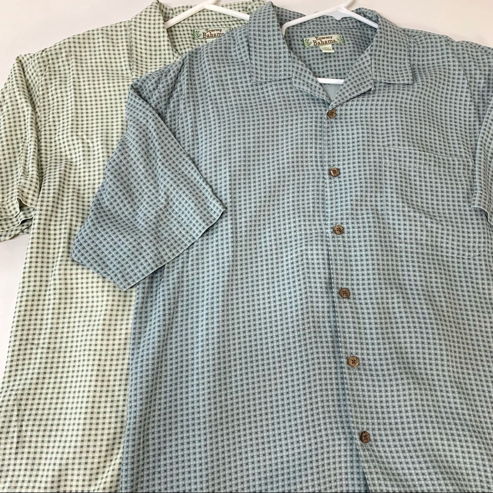 Lot of 2 Tommy Bahama 100% Silk Camp Shirts XL